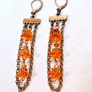 Pretty chain and bead dangle earrings